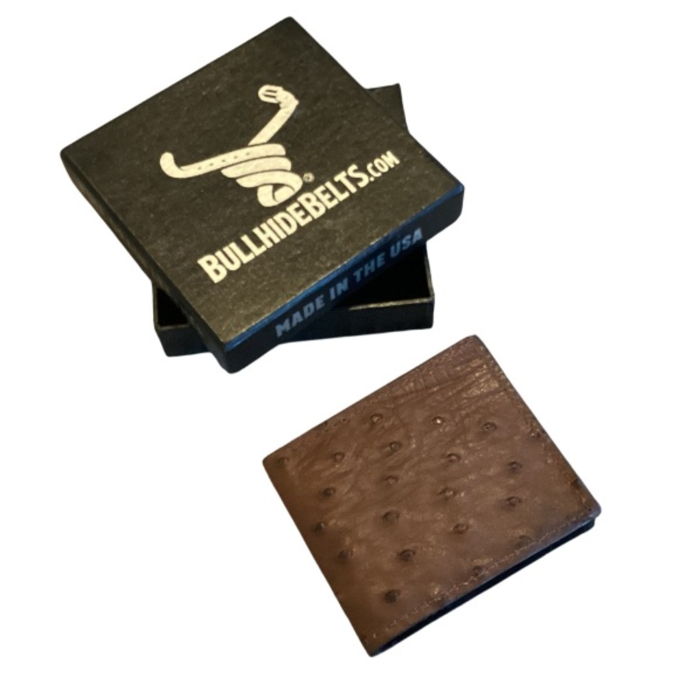 Bullhide Belts Full Grain Leather Ostrich Billfold Wallet New